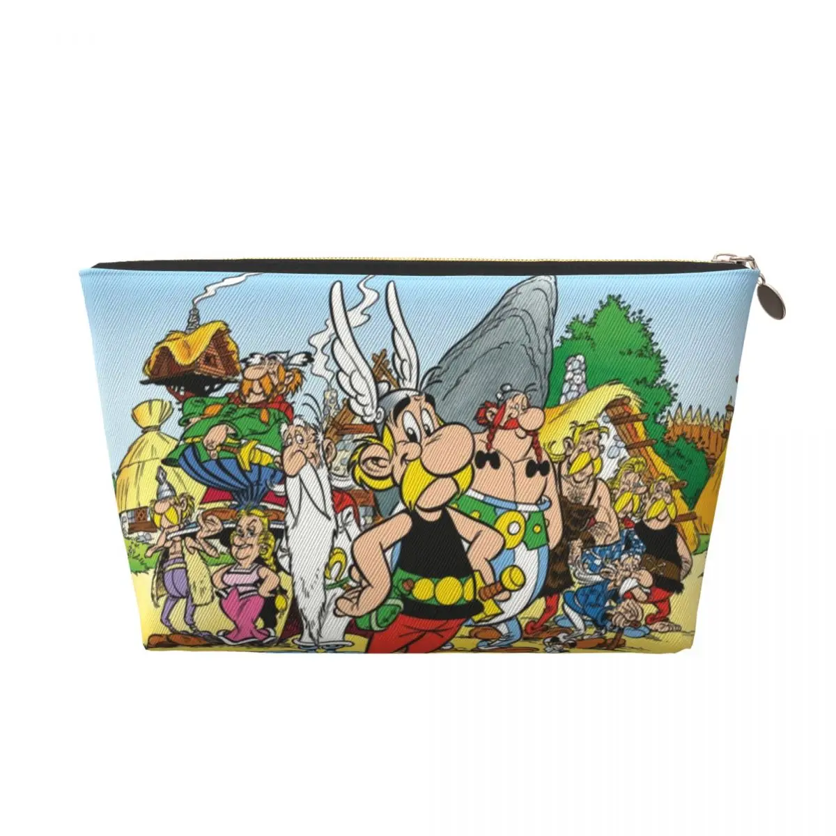 Custom Fashion Anime Asterixs And Obelixs Travel Cosmetic Bag Cartoon Getafix Toiletry Makeup Organizer Ladies Beauty Storage