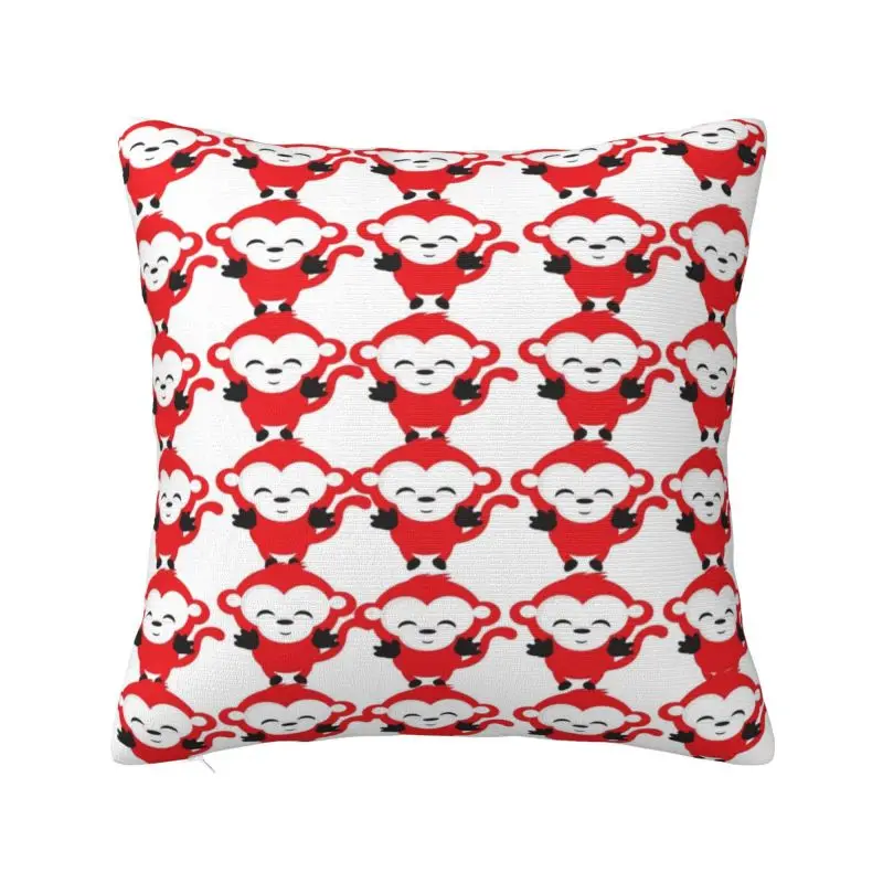 

Custom Lovely Monkey Printed Cushion Cover Soft Nordic Throw Pillow Case for Sofa Home Decor