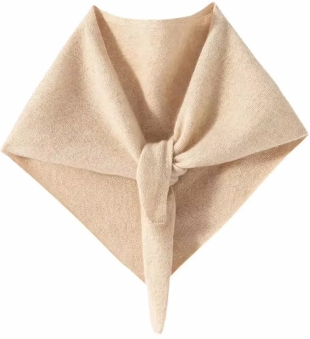 

Y2K 100%Cashmere Women's Knit Triangle Scarf - Downtown Girl Aesthetic Essential, Head Scarf & Trendy Shawl Combo