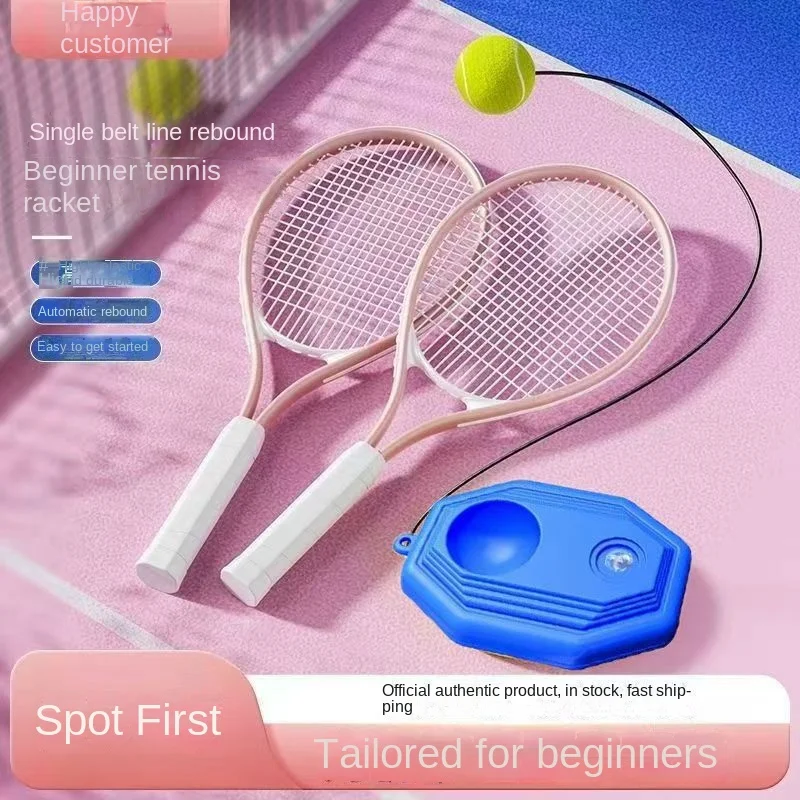 

Macaron Pink Aluminium Alloy Beginner Tennis Racket set Adults and Children Training Rackets With Tennis Storage Bag