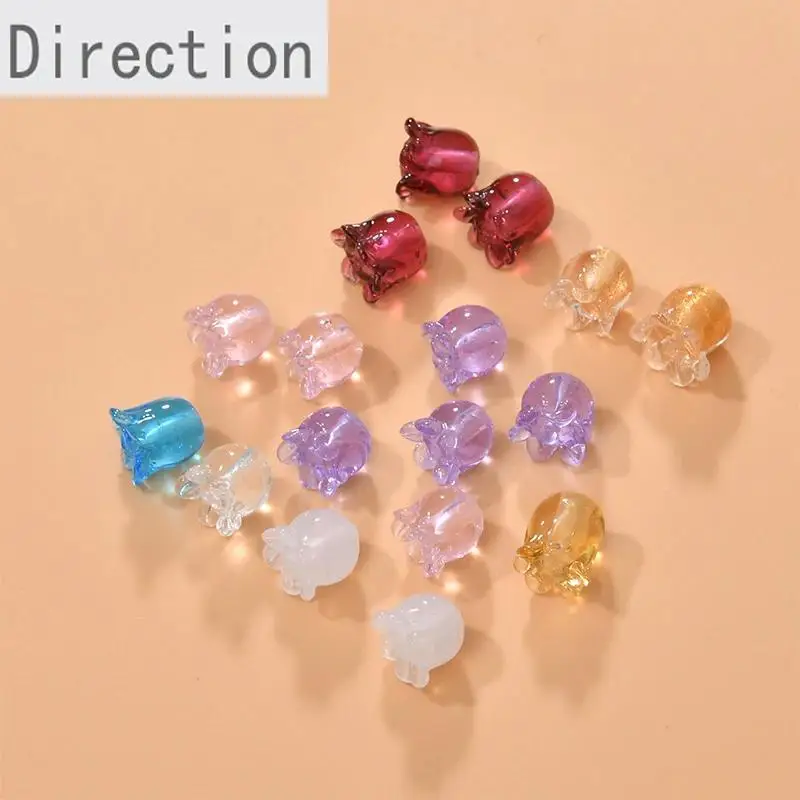 6PCS Fresh Lily of The Valley Petals Sands Glass Beads Diy Handmade Earrings Bracelet Necklace Accessories Material