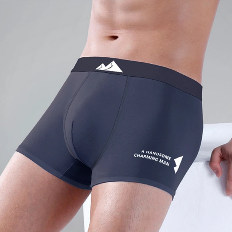 

Men Cotton Underwear Breathable Bacteriostatic Crotch Sports Underwear Soft Modal Elastic Boxers for Running Fitness OutdooR