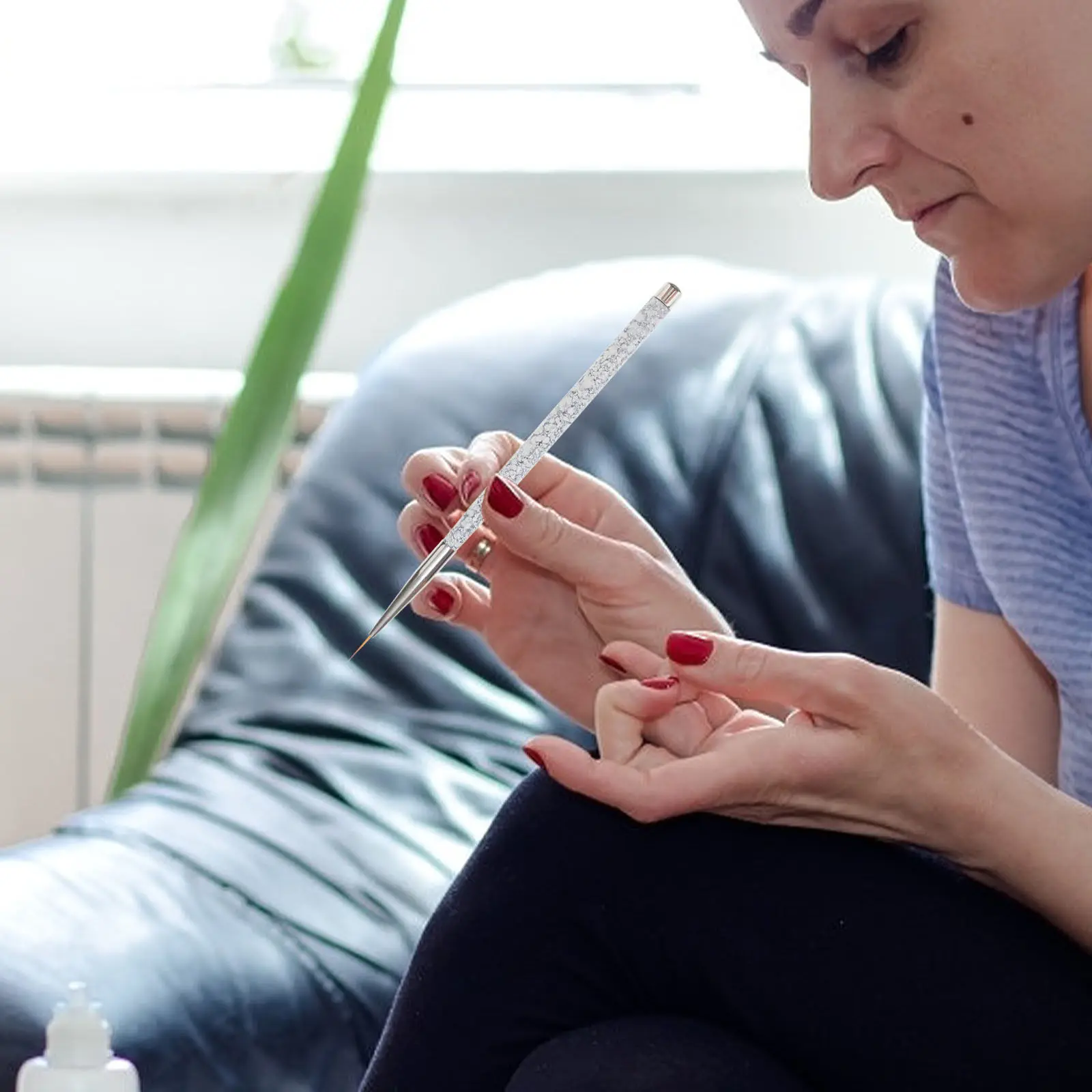 

3Pcs Marble Pattern Handle Ultra Thin Tip Nail Art Brush Set 11Mm 15Mm 20Mm for Fine Lines Flowers Details DIY Manicure Painting