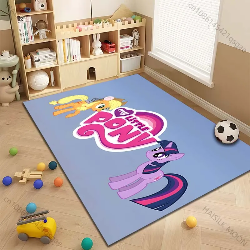 15 Sizes My Little Pony Logo Rug Carpet for Living Room Children Bedroom Mat Sofa Doormat Floor Rug Home Decor Anti-Slip Mat