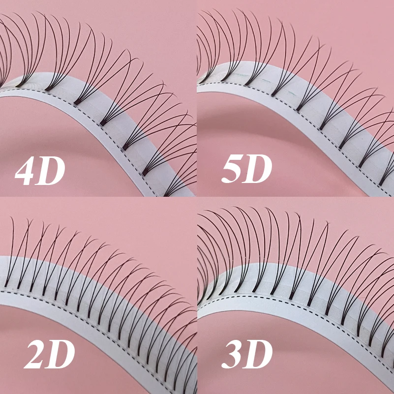 Lucky Lash Short Stem Russian Volume Eyelash Extensions 3D 4D 5D 0.10 D Curl Eyelash Bouquets Volume False Eyelashes Makeup