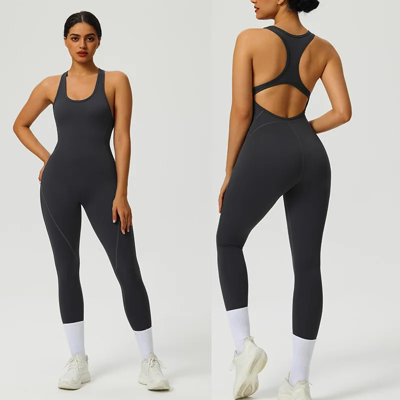 

Sleeveless Tight Slimming Yoga Jumpsuits Hip Push Up One Piece Gym Sportswear Quick Dry Fitness Sports Overalls Workout Outfits