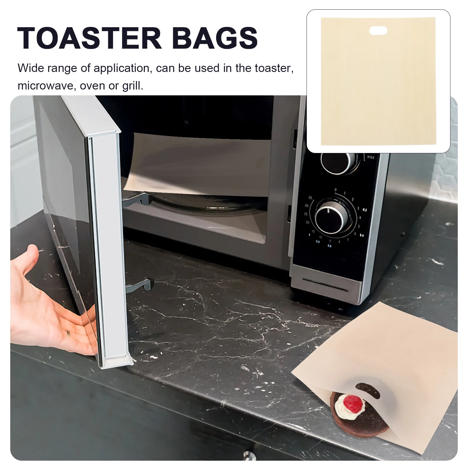 

5Pcs Reusable Toaster Bags for Bread Grilled Cheese Sandwiches Leakproof Washable Oven Bags Non Materials Cook Food