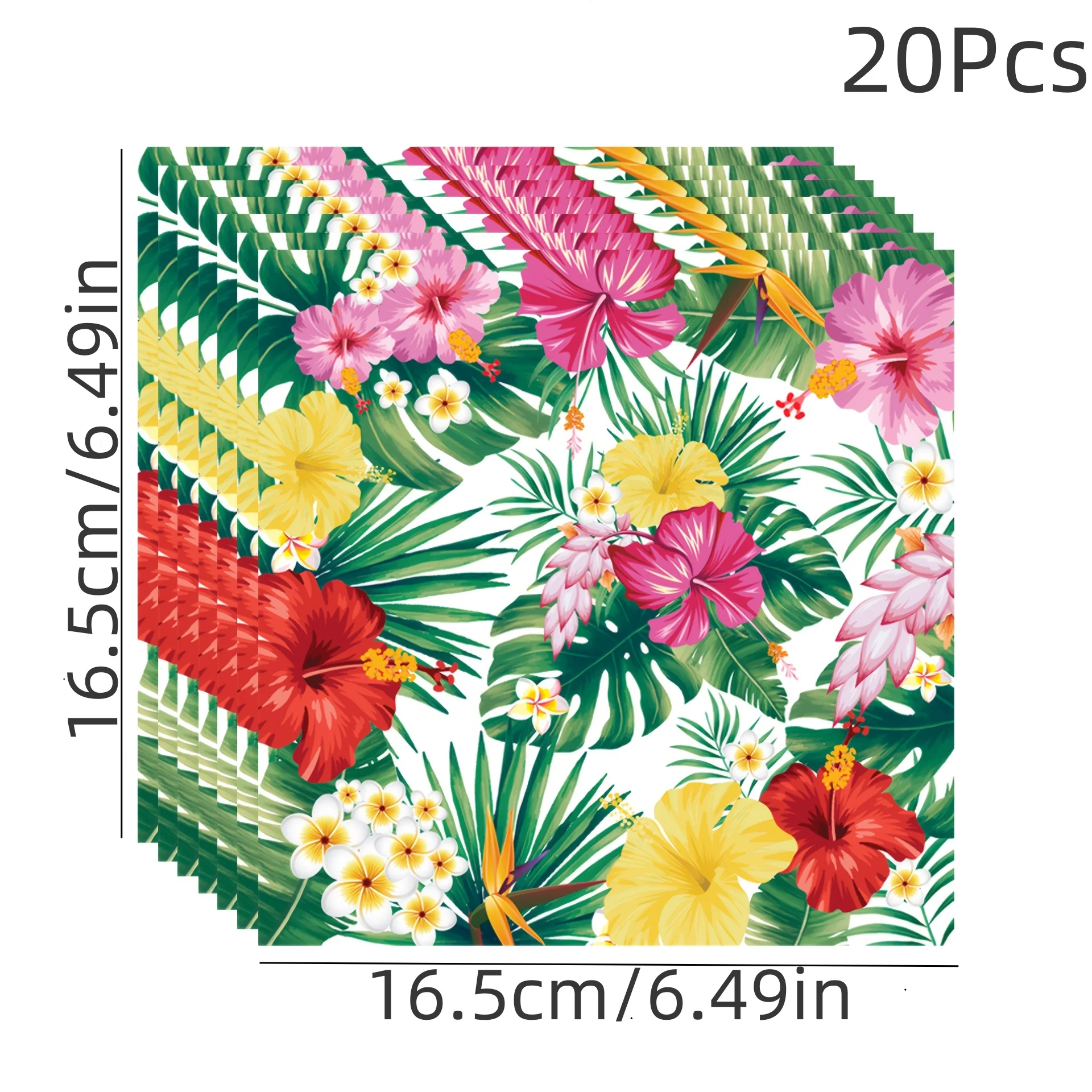 20 قطعة/الحزمة 33 سنتيمتر * 33 سنتيمتر هاواي أوراق النخيل زهرة الصيف المناديل الورقية الاستوائية للحدث والحفلات الديكور الأنسجة