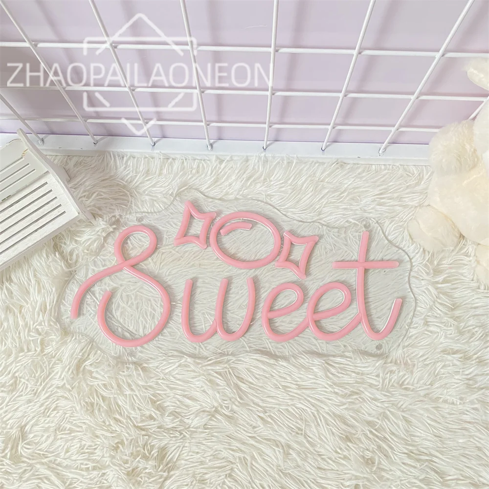 Imagem -04 - Sweet Neon Led Sign Wall Light Decoração do Casamento Party Light Lâmpada do Quarto Usb Home Signs