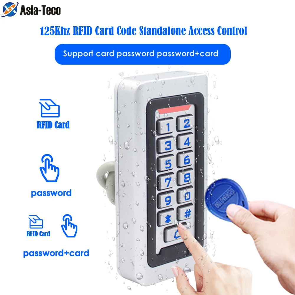 

2000 User 125khz RFID Keyfob Waterproof Standalone Access Control Keypad RFID Reader Access Lock Opener Wiegand input output