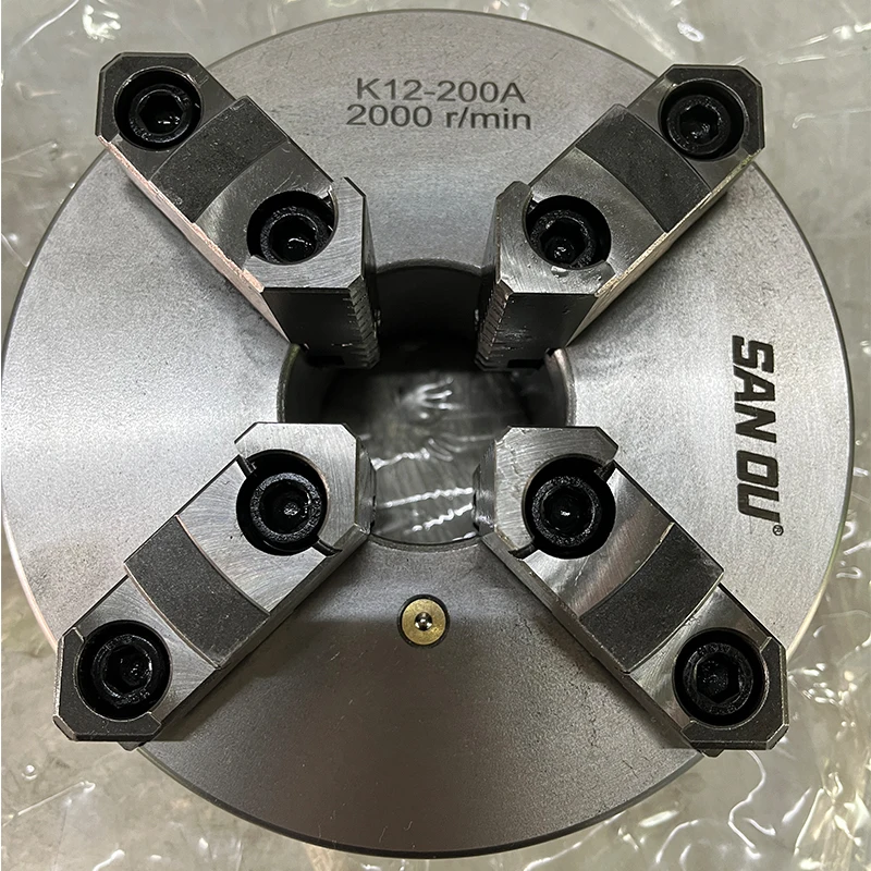 

SANOU 200mm Lathe Chuck 4 Jaw Self-Centering Chuck K12-200A Metal Manual Chuck with Reversible Jaw for Metalworking