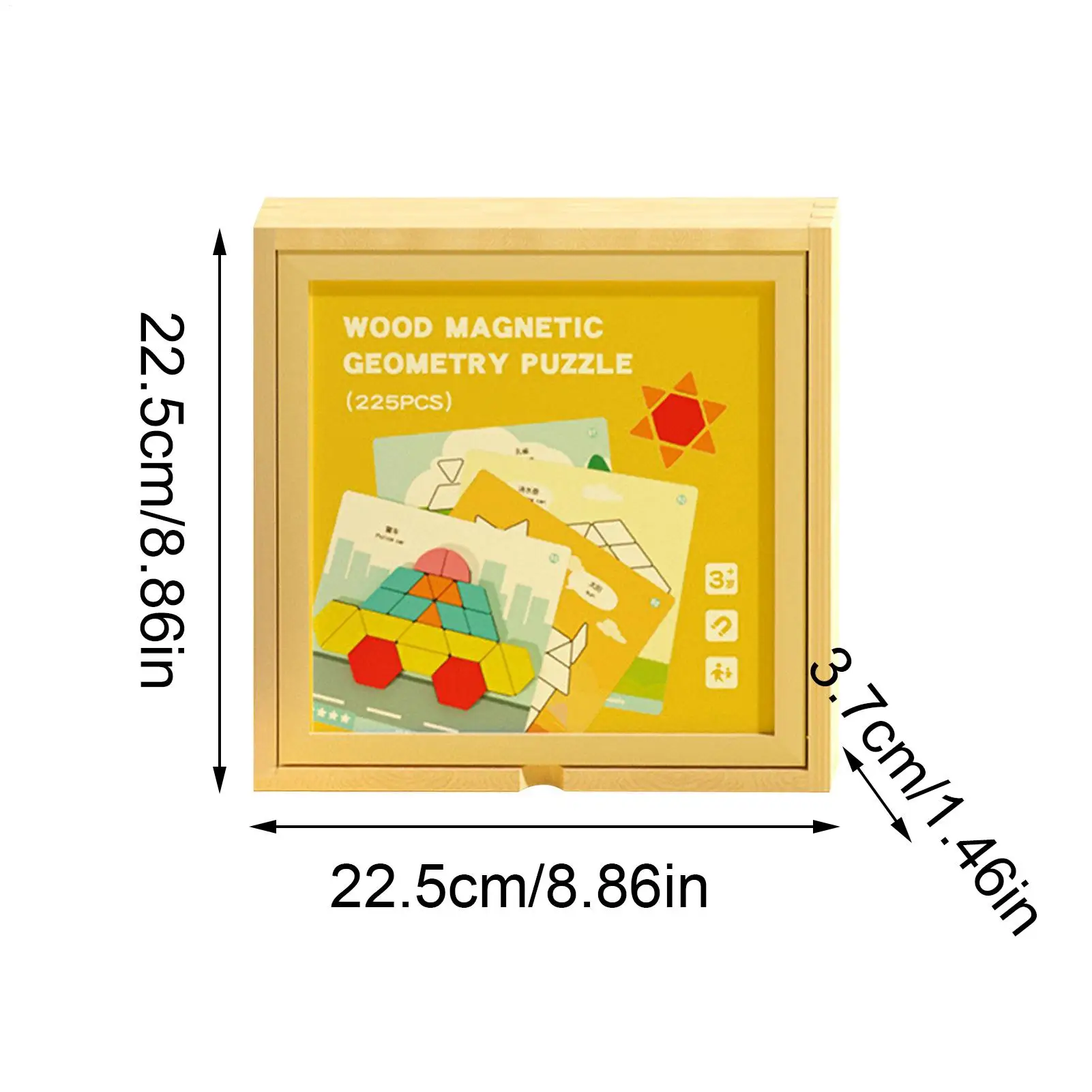 자석 패턴 블록 나무 교육용 장난감 STEM 탱그램 모양 블록 세트 어린이 남아 여아 가정 여행 홈스쿨용