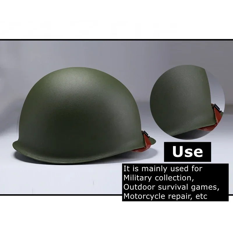 US WWII Tactical M1 Helmet Cover Strap with Net Replica Adjustable Chin Strap Soft Liner Paintball Gear Steel Helmet For Adults