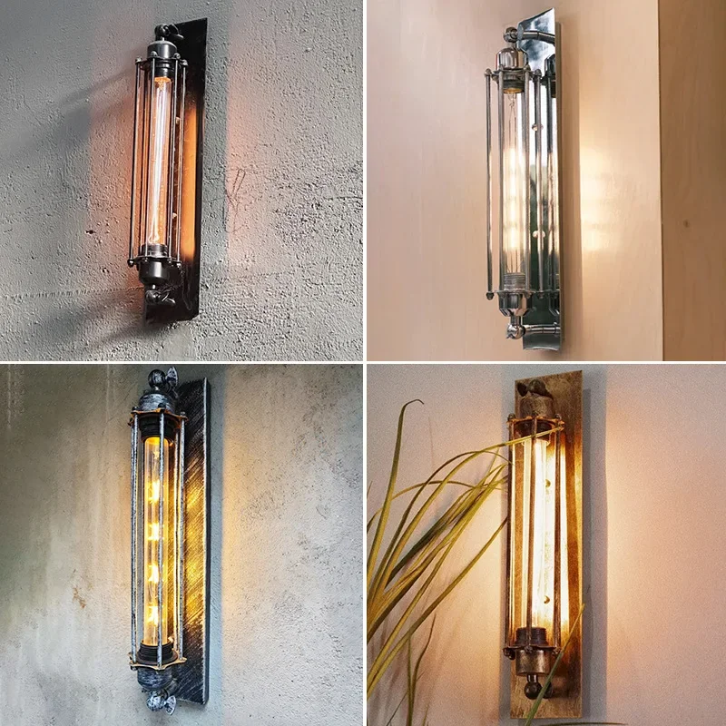 American Vintage Flute Wall Lamp Industrial LOFT Style Wrought Iron Wall Light for Restaurant Bar BBQ Shop Corridor Aisle