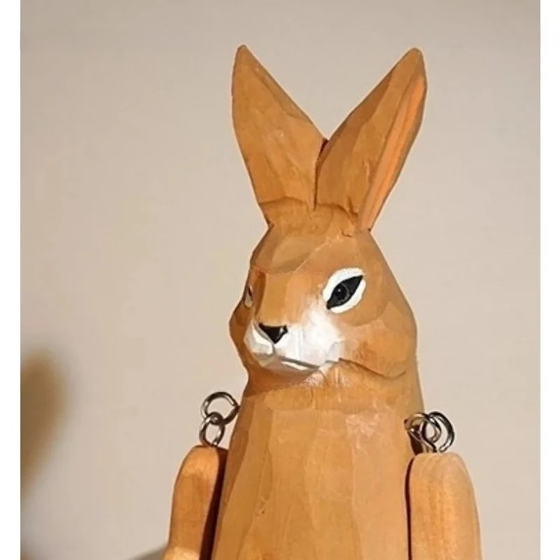 Long Legs Hand Carved Wooden Sculpture Funny Office Desk Decor Wood Craft Art Mini Figurine
