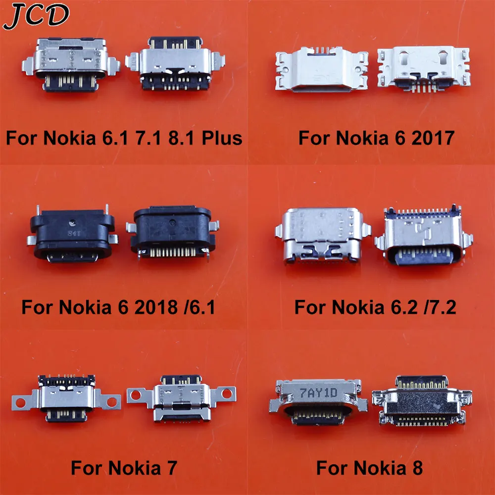 

JCD 5Pcs For Nokia 5.1 6.1 7.1 8.1 Plus 6 7 8 5.3 6.2 7.2 X5 X6 X7 USB Charging Port Plug Dock Connector Charger Socket