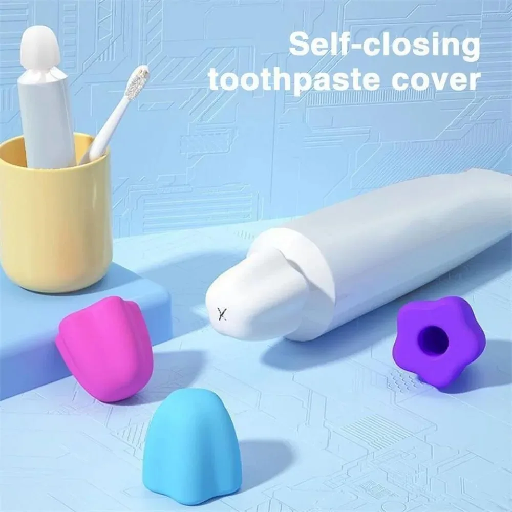 Toothpaste Dispenser Cap Multipurpose Silicone Reusable Self-sealing Flower Shape Pump Tooth Squeezer Paste Bathroom Accessories