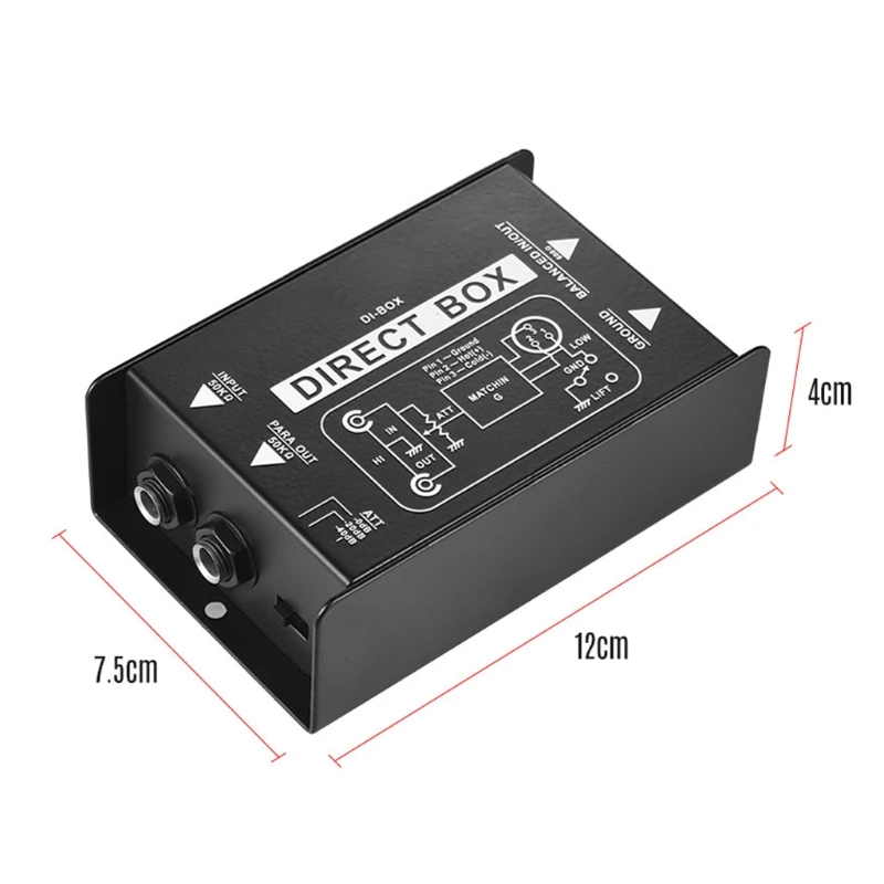 Professional DIRECT BOX Single Channel Passive DI-Box Direct Injection Box Balanced & Unbalance Signal  New Dropship