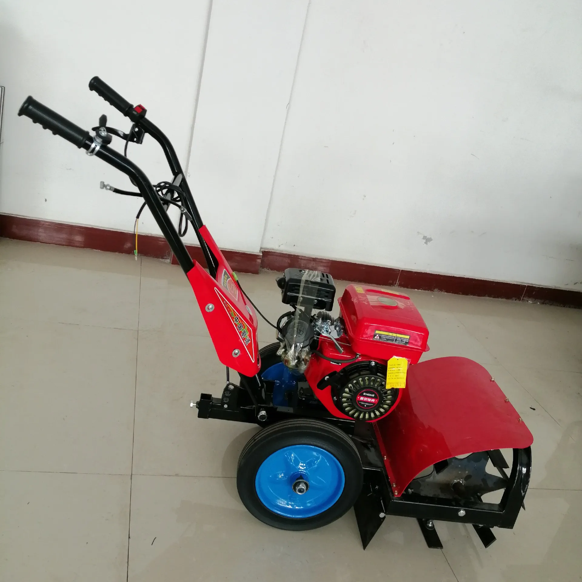 170CC Four-stroke Gasoline Lawn Mower Hand-push Weeder Orchard Mountain Hilly Wasteland Ditching Hoe Weeder Ripper