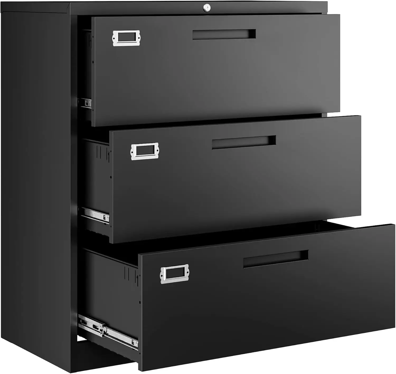 Lateral 3 Drawer File Cabinets with Lock, Metal Filing Storage Vertical Cabinets,Home Office Furniture for Organization H