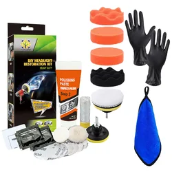 Headlight Restoration Kit Car Light Lens Restorer Polish Paste Cleaning Kit Car Headlamp Polishing Scratch Repair Refurbish Tool