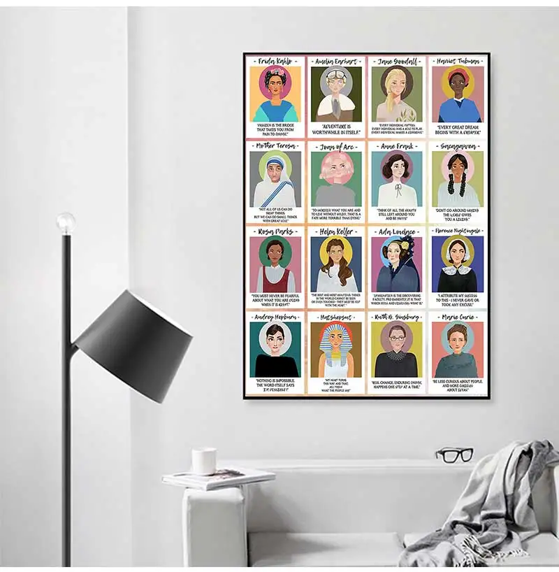 ملصق وطباعة الرسم على لوحات القماش الجدارية الشمال الملصقات يطبع صور لغرفة المعيشة المرأة العظمى في التاريخ #4