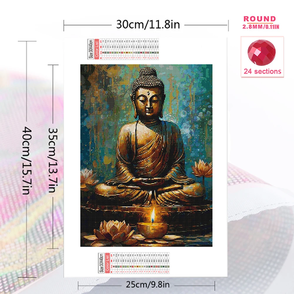 Momoart Diamond Painting Buddha Portrait DIY Diamond Mosaic Religion Craft Kit Flower Lotus Embroidery Home Bedroom Wall Artwork view 2