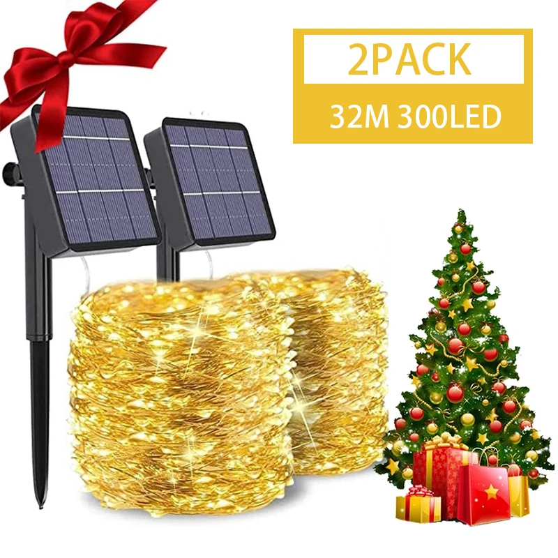 LED Solar Fairy Lights Lamp Outdoor 7M 12M 22M LEDs String Waterproof Holiday Party Garland Solar Garden Christmas Lights.