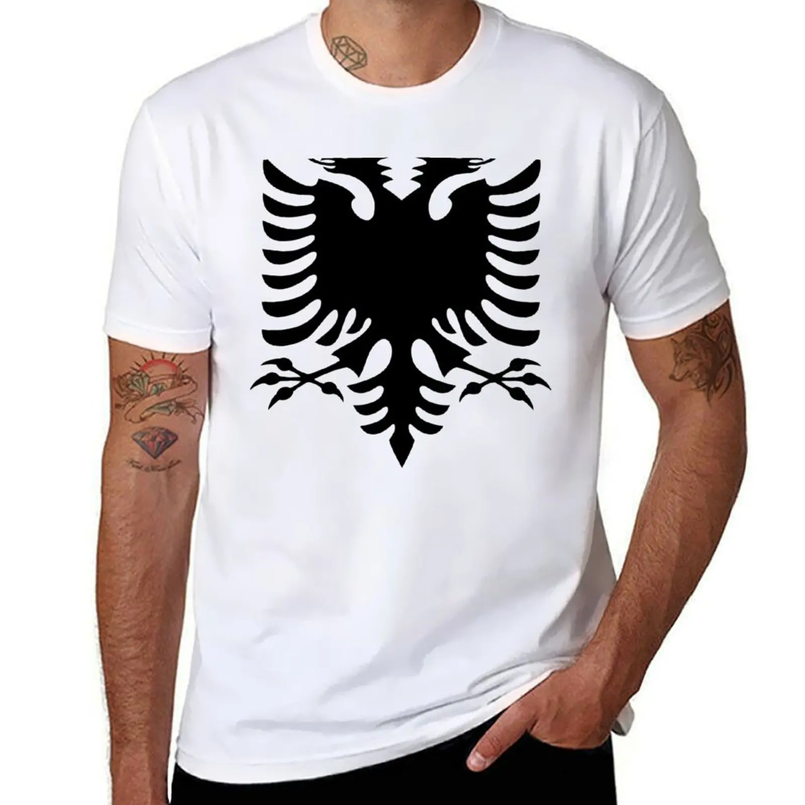 

Albania Albanian flag T-Shirt cotton t shirts high quality cotton t shirt man T-Shirt