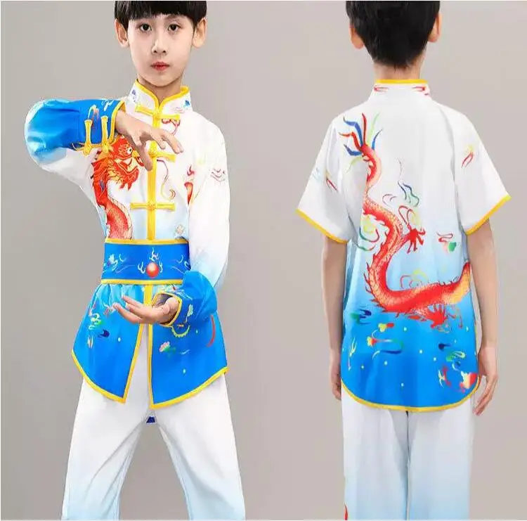 

Chinese Style Stage Costumes, Children's Martial Arts Performance Costumes, Drumming Dragon Costumes