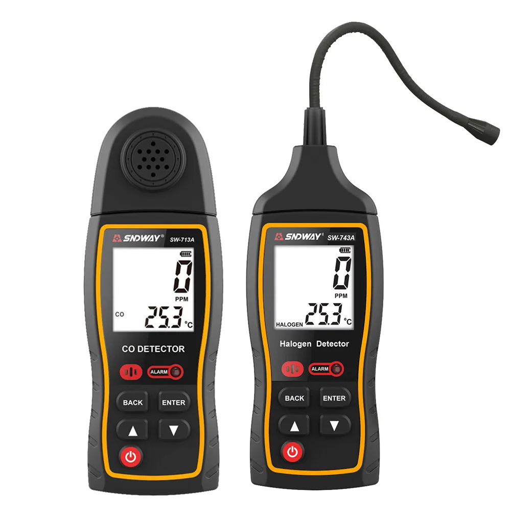 Halogen Detector Air Conditioning Refrigeration System Detect Tool CO Detector Combustible Gas Teste Sound Light Vibration Alarm