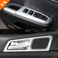 Car Inner Door Handle Armrest Window Glass Lift Switch Cover Trim for Kia Sportage 4 QL Accessories 2016-2020 Silver Garnish