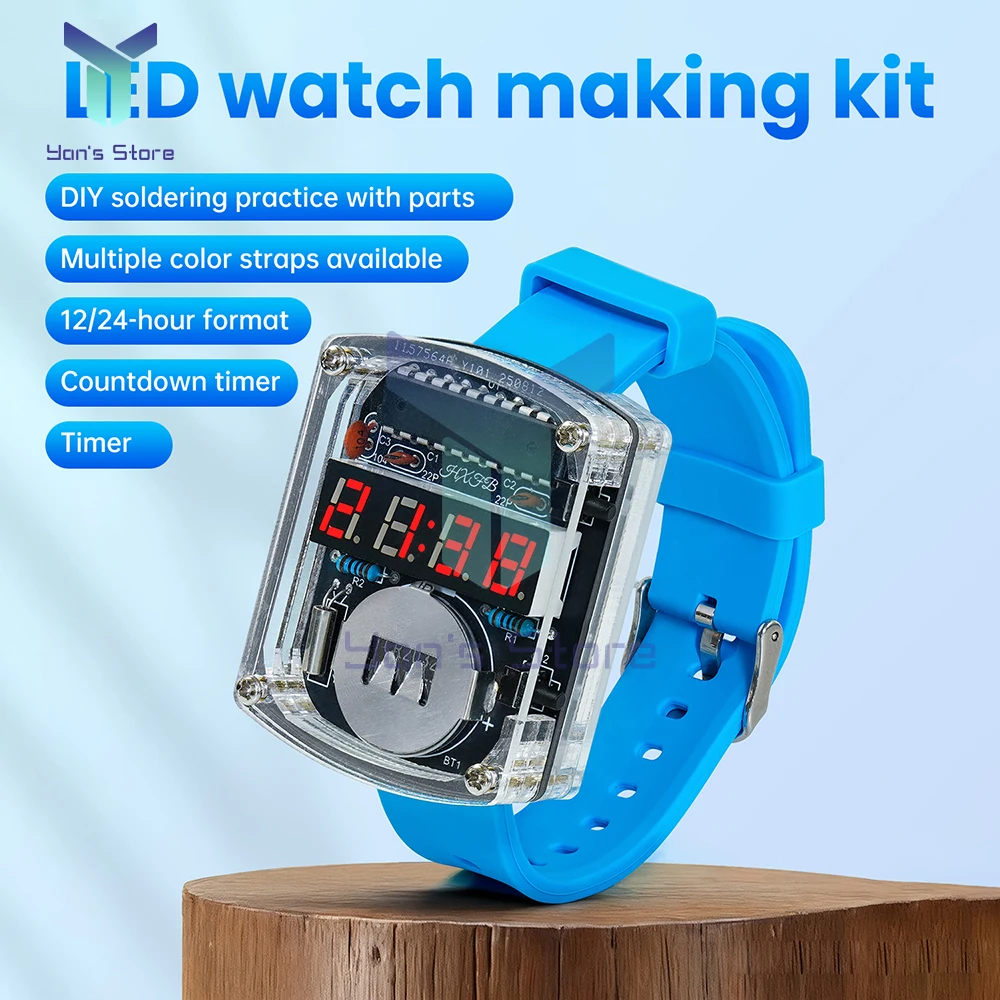 ساعة إلكترونية لتقوم بها بنفسك عدة LED عرض أنبوبي رقمي مشروع لحام إبداعي عرض أحمر ساعة أنبوبية رقمية لتقوم بها بنفسك عدة إلكترونية