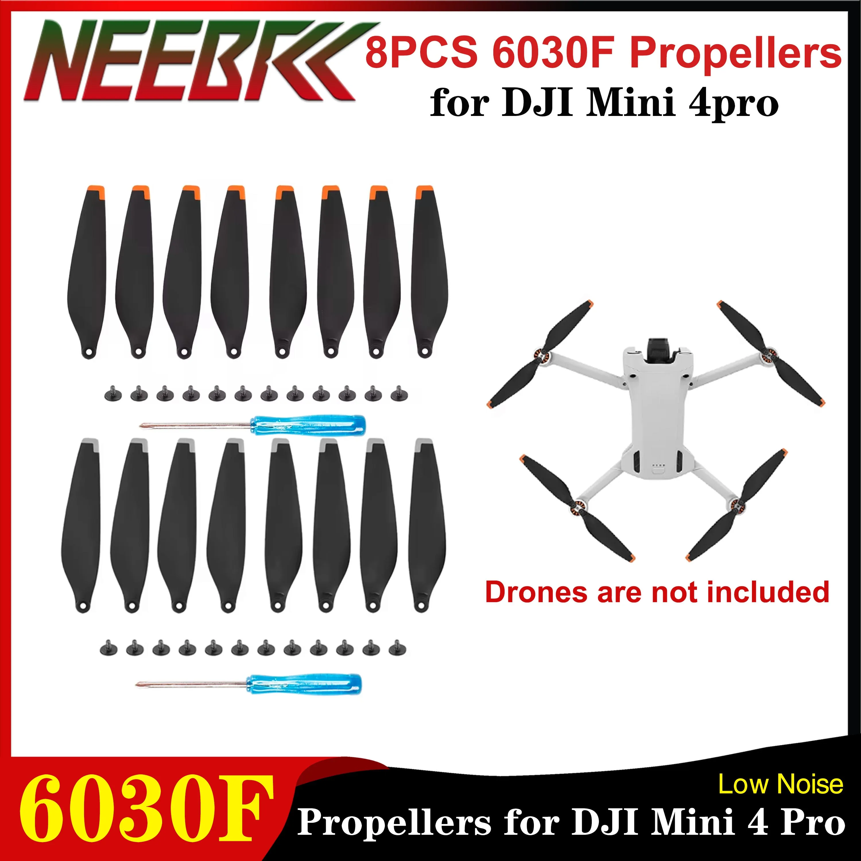 8PCS 6030F Propellers Low Noise Light Weight Props Replacement Wing Fans Suit for DJI Mini 4 Pro RC Racing Drone Spare Parts