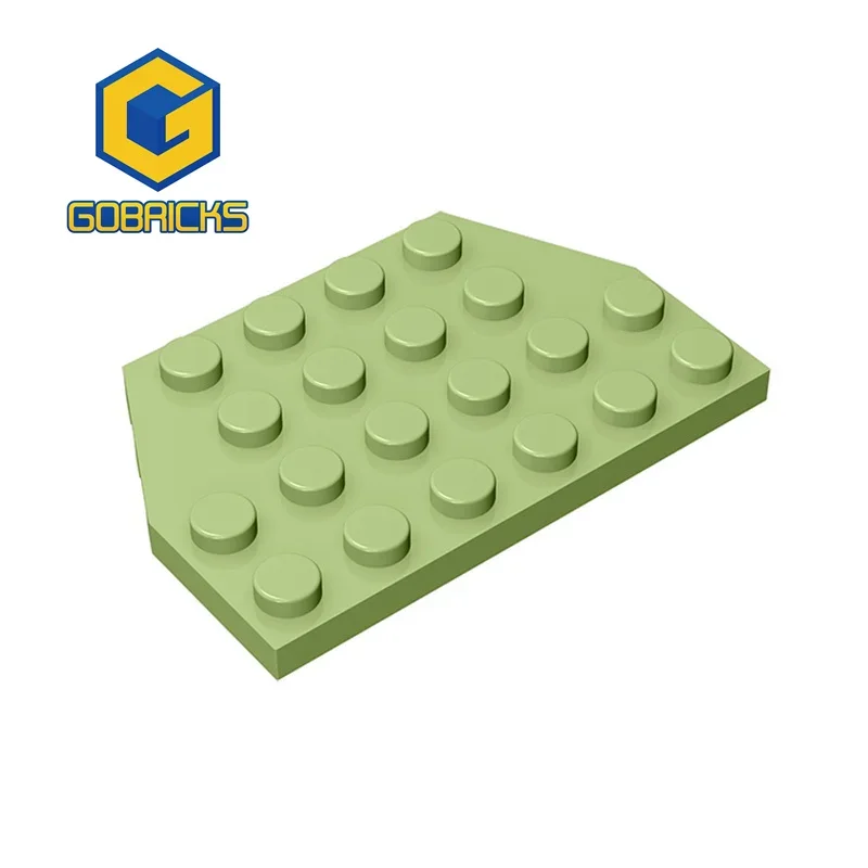 Gobricks 1 peça placa de cunha moc 4x6 cantos cortados tijolos compatíveis com modelo 32059 peças de blocos de construção crianças brinquedos de montagem diy