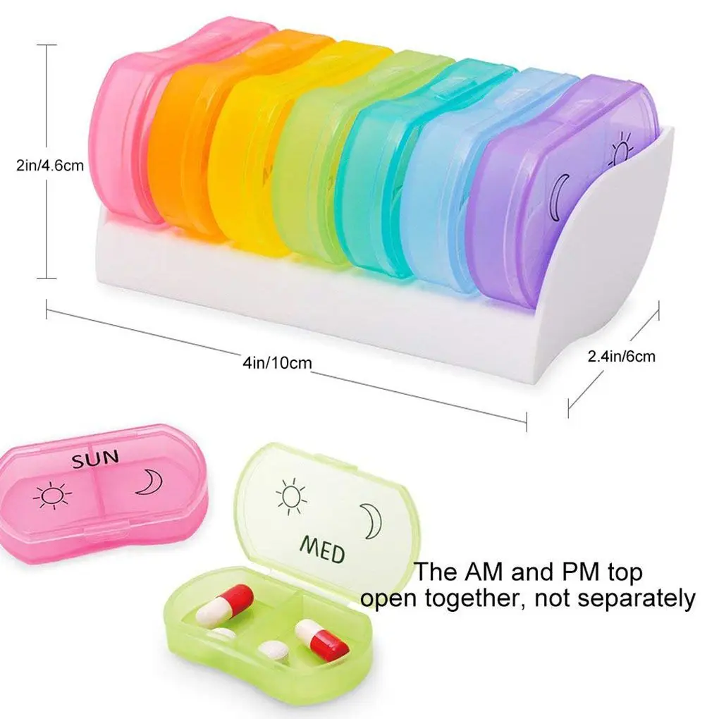 Weekly Pill Case Pillbox 7 Days Medicine Tablet Box Portable Travel Drugs Storage Organizer Secret Compartments Pill Boxes