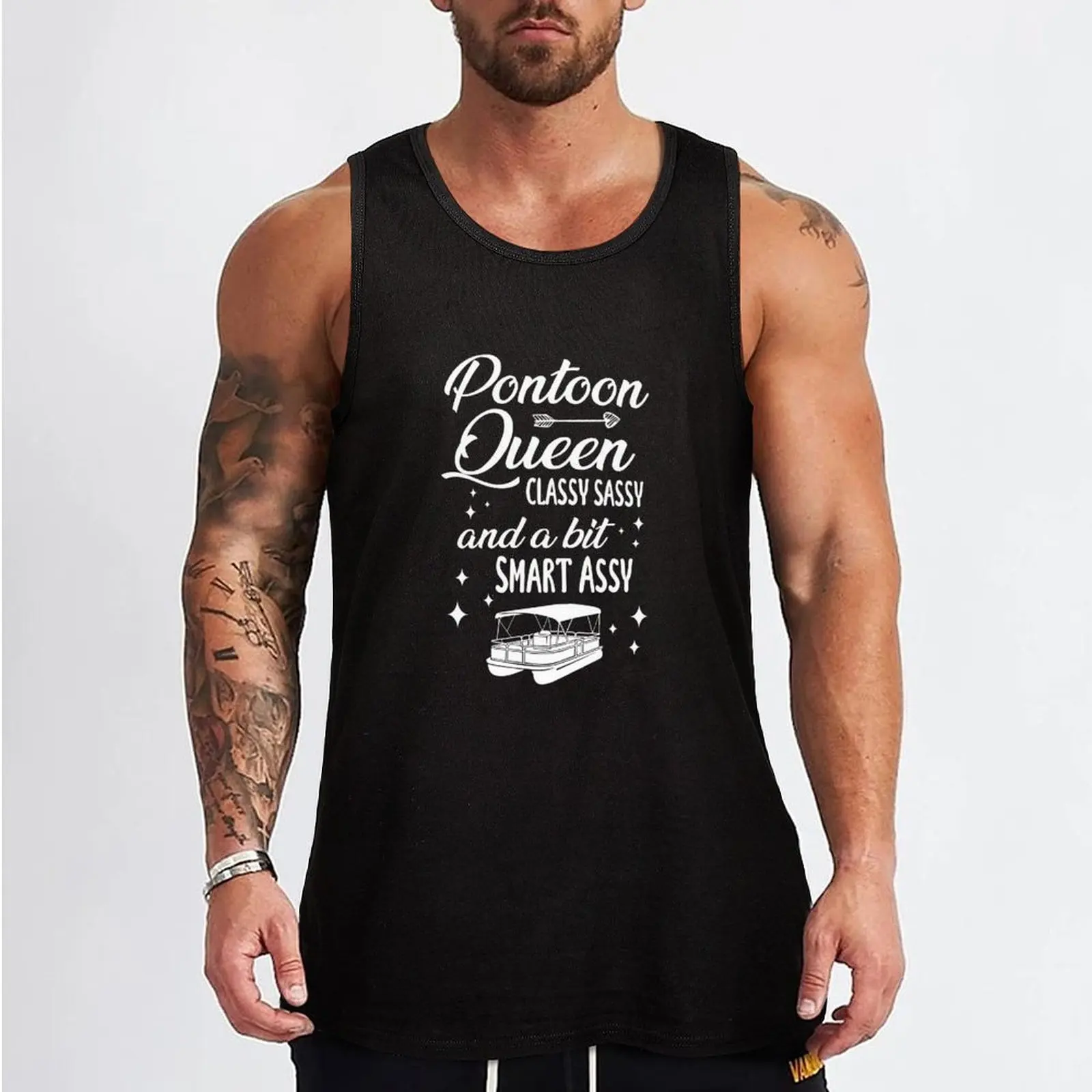 pontoon queen classy sassy and a bit smart assy Tank Top clothing men muscle t-shirt