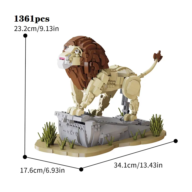 

Brick Joy 66173 Assembly Collection Desktop Ornament Building Blocks Lion Forest King Building Blocks Christmas Toys for Friends
