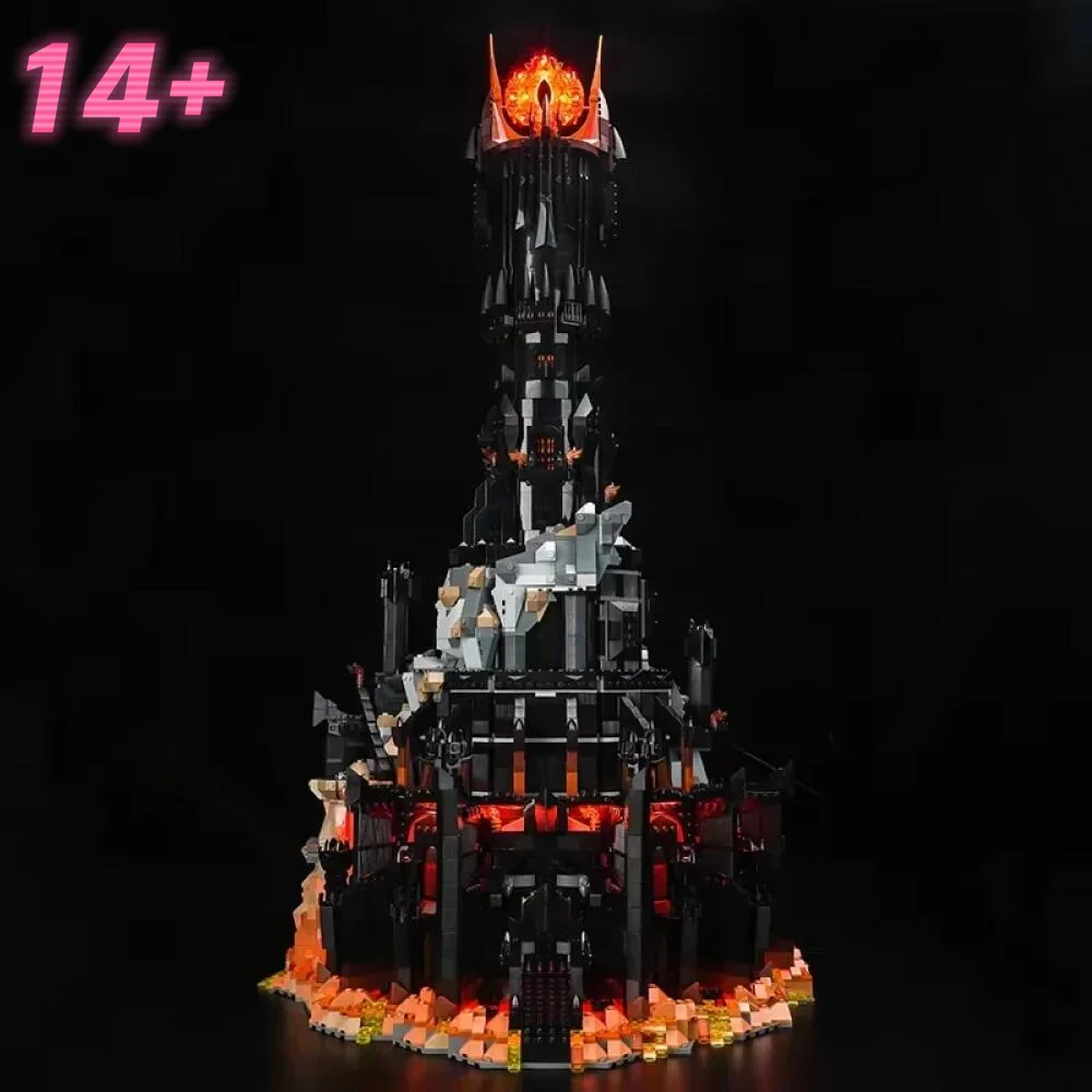 

В наличии: Черная башня, темная модель, конструктор из кирпичиков, 10333, 5471 деталь, для детей, подарки на Хэллоуин, Рождество, День рождения