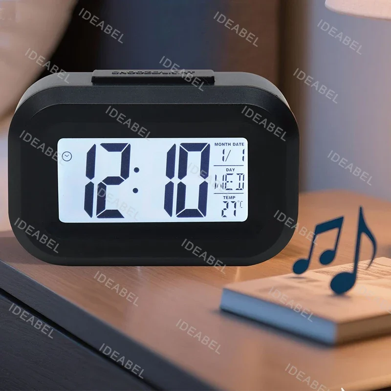 Reloj Despertador Digital LED con Retroiluminación, Fecha, Hora, Calendario, Multifunción, Decoración de Escritorio, Decoración de Dormitorio, Decoración de Pared