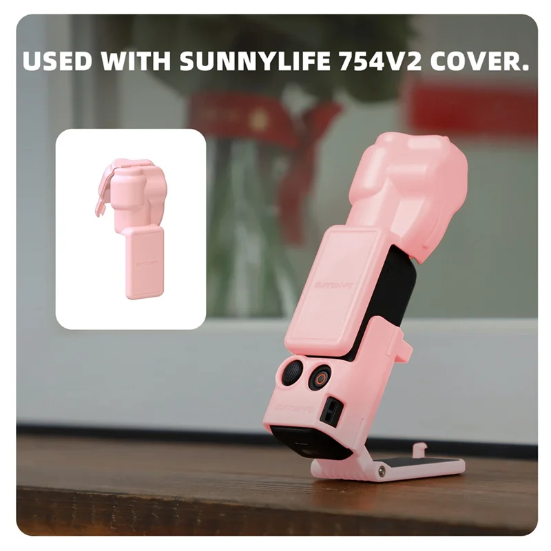 L72A-Sunnylife قاعدة دعامة لسطح المكتب + حافظة واقية للشاشة لـ DJI Osmo Pocket 3 حامل متين قابل للتعديل A