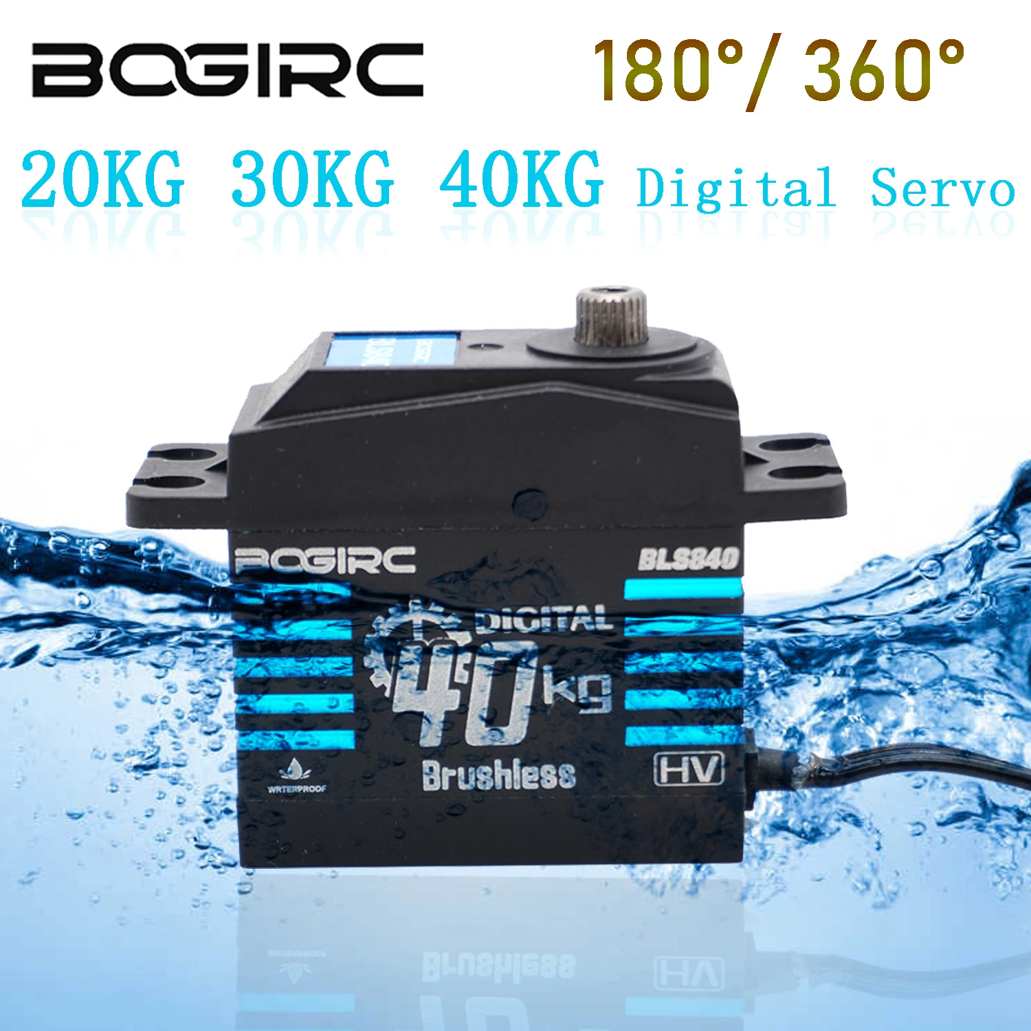 

Бесщеточный сервопривод BOGIRC с высоким крутящим моментом 20 кг 30 кг 40 кг 180/360 ° Цифровой сервопривод с металлической шестерней и рычагом робота для радиоуправляемых гусеничных автомобилей 1:8 1:10