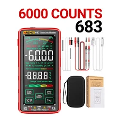 ANENG 682 683 6000 Counts Digital Multimeter Smart Anti-burn Rechargeable Meter NCV Tester 5-inch LCD Backlit Flashlight