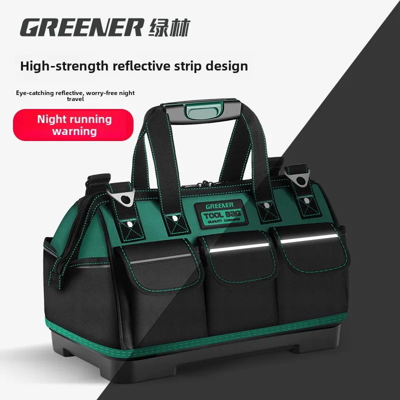Heavy Duty Canvas Tool Bag for Electrician Maintenance, Multi-Functional Portable Storage Bag