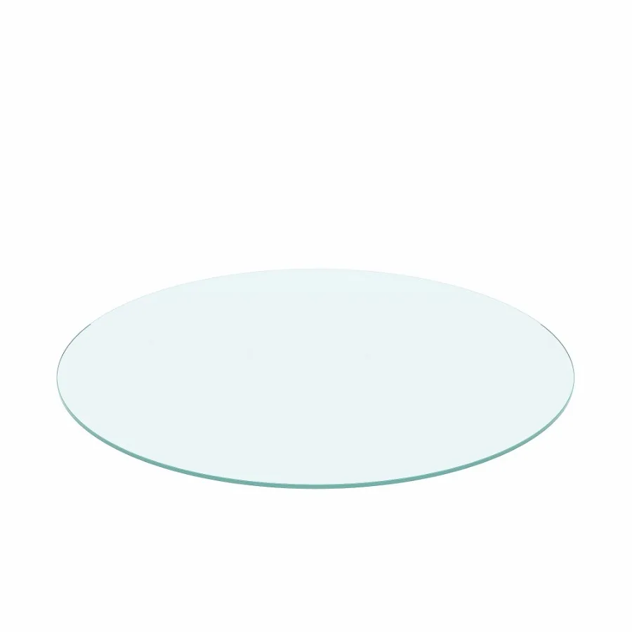 سطح طاولة من الزجاج المقسى المستدير مقاس 36 بوصة، زجاج شفاف، حافة مصقولة مسطحة بسمك 1 4 بوصة #6