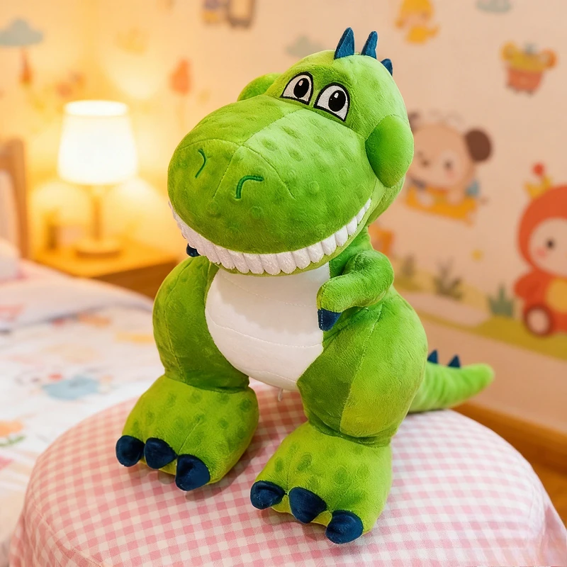 قطعة واحدة من لعبة الديناصور اللطيفة من القطيفة دمية على شكل حيوان محشوة ناعمة للأطفال - هدية مثالية لعيد الميلاد ووسادة تزيين المنزل