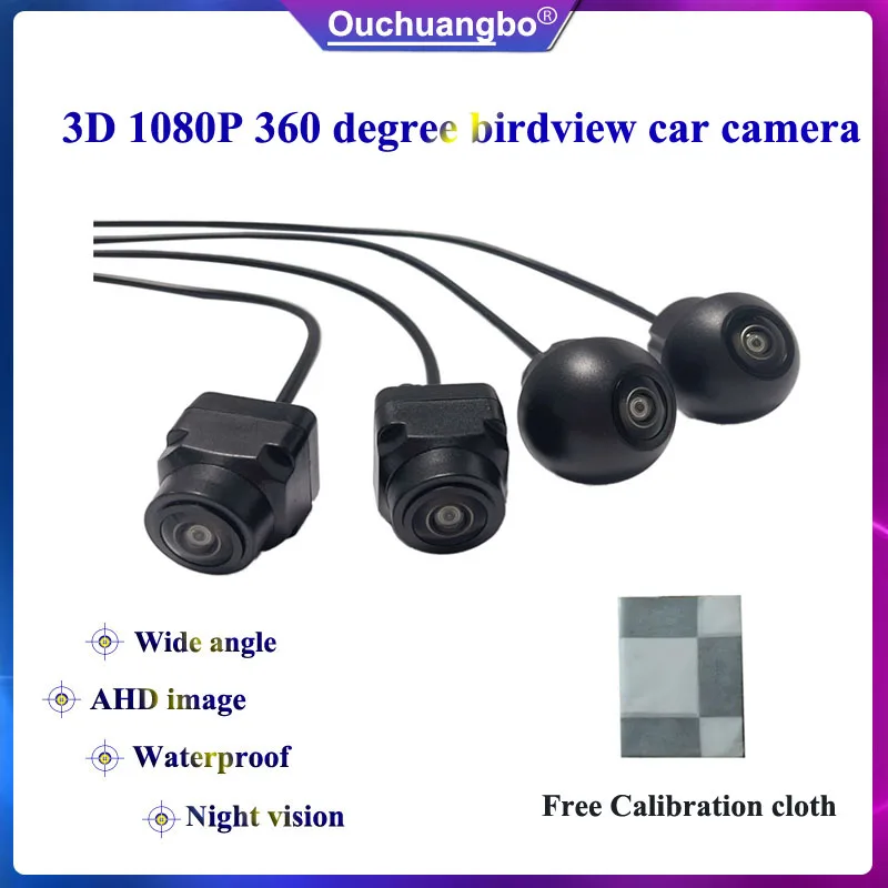 Ouchuangbo 3d 720p AHD 360 Panoramic Camera Birdview Parking System Auto Car Camera With Dvr Night Vision Super Wide Angle