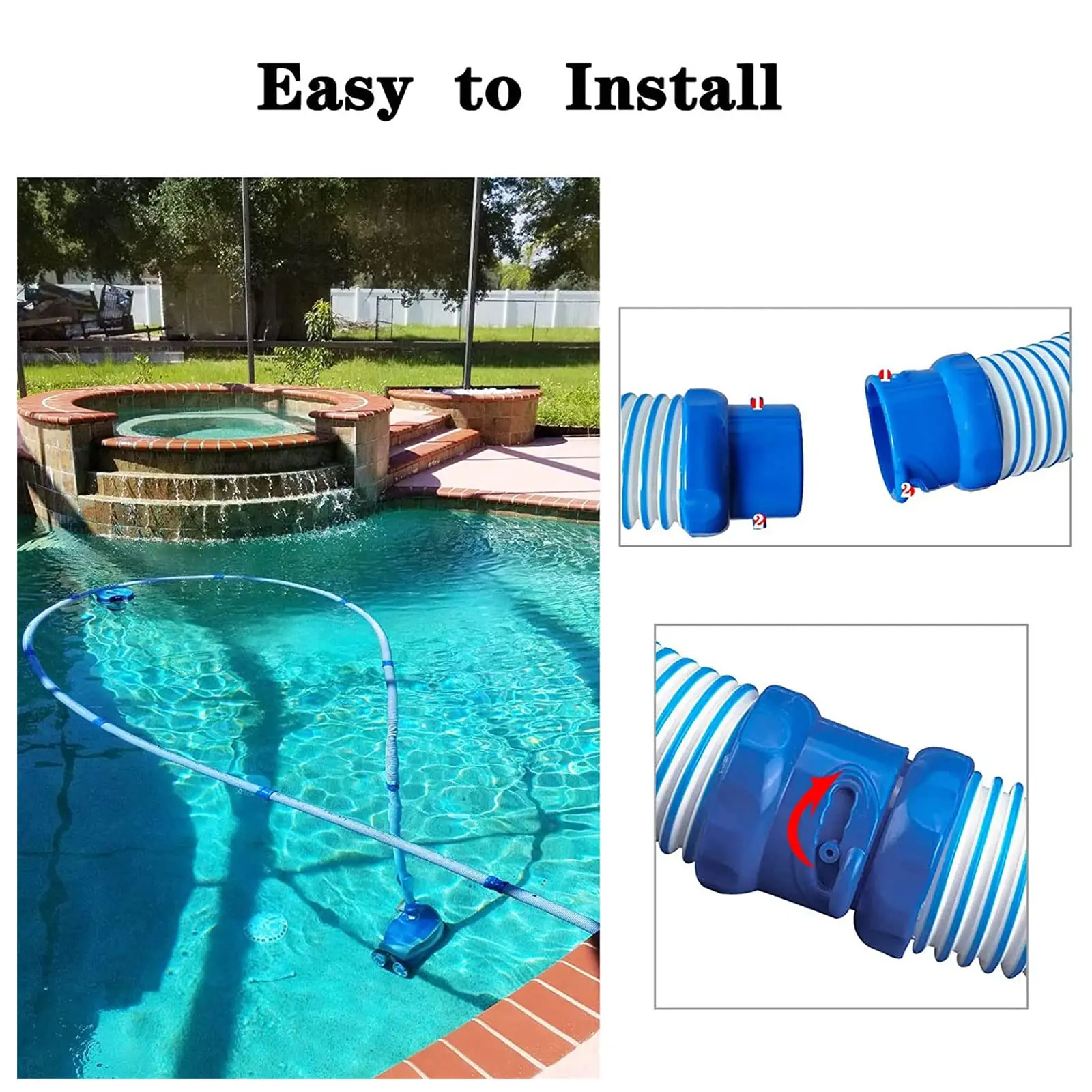 Pool Cleaner Hose for Zodiac MX8 Mx6  X7 T3 T5 Pool Vacuum Twist Lock Hose Pool Cleaner Twist Lock Hose Replacement