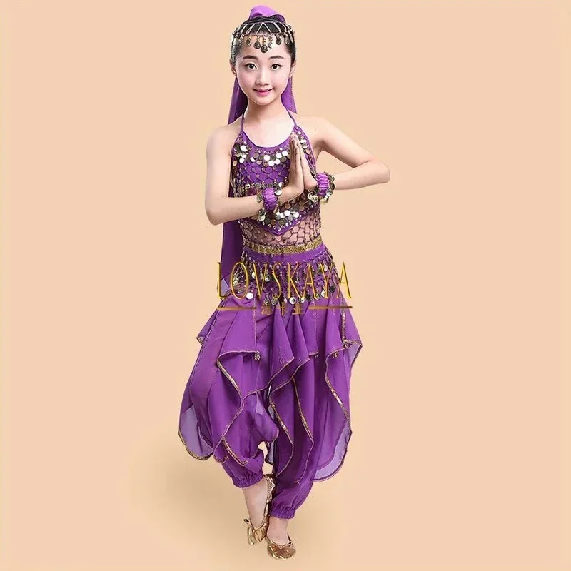 New Arrival Belly Dance Costume for Kids Professional Indian Dance Clothing Set  for Competition