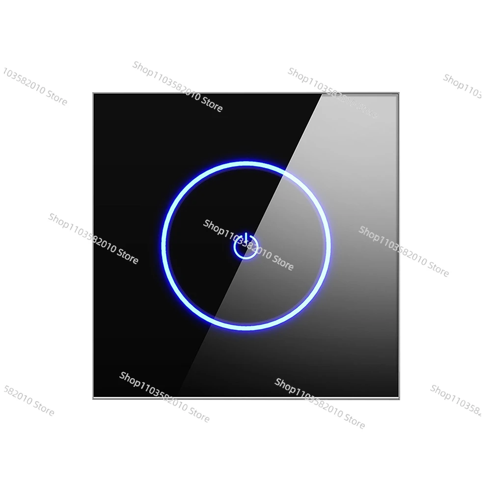 European Union Standard Wall Lamp WIFI Smart Switch 86mm 1/2/3 Smart Home Black Crystal Glass Panel Touch Screen Wifi Switch